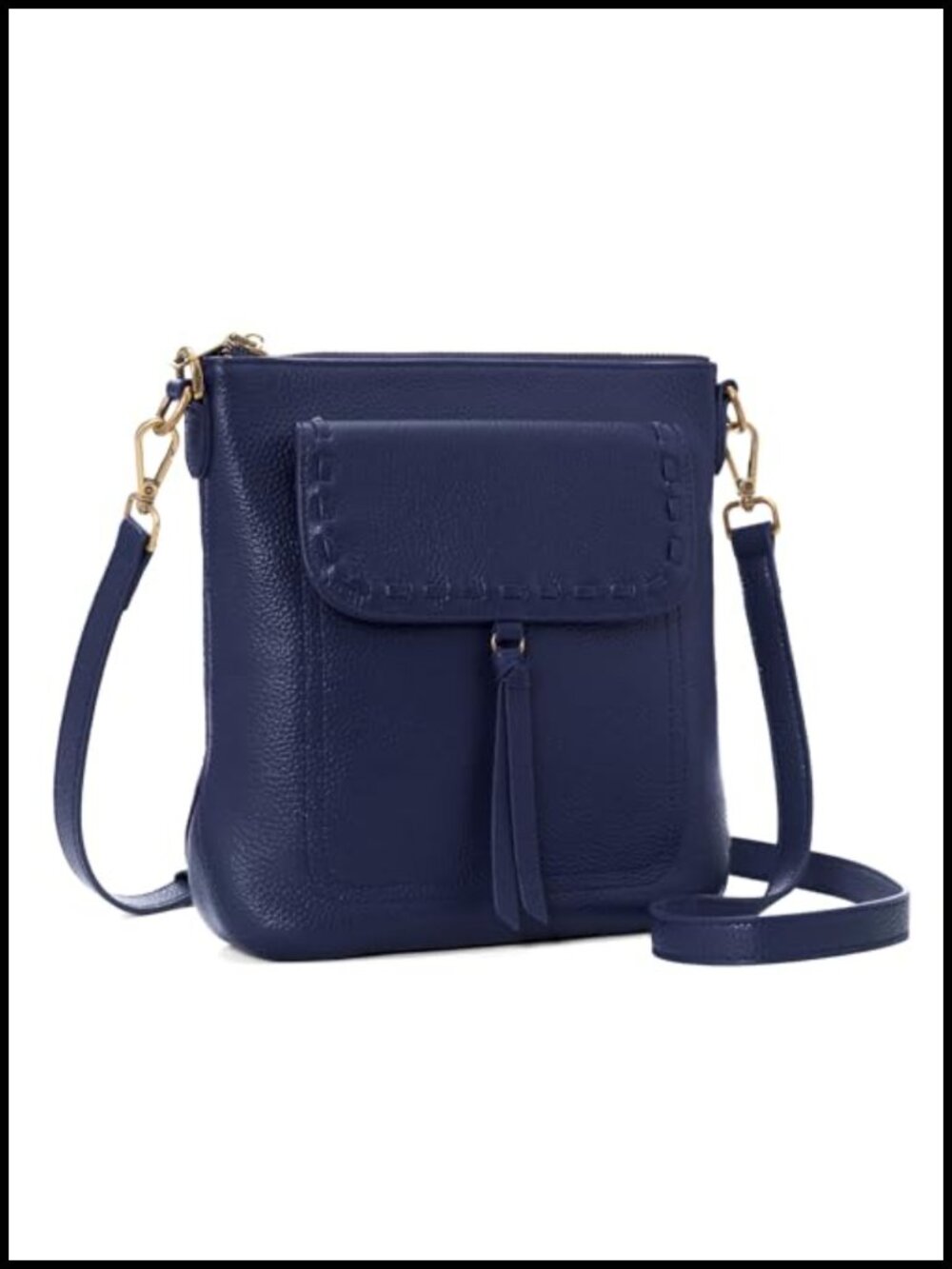 Genuine Leather Crossbody Bag Anti Theft RFID Shoulder Purse Tassel